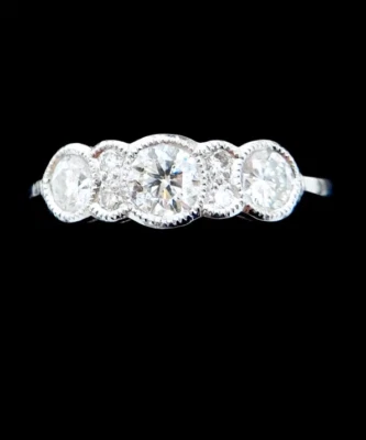 1890s Retro Style 1Ct White Round Cut CZ Engagement Wedding Ring In 925 Silver - Image 1 of 4