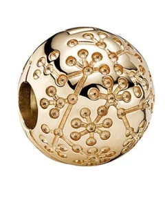 PANDORA LUCERNE FLORAL CLIP 14K GOLD CHARM 750818 RETIRED $520 - Picture 1 of 6