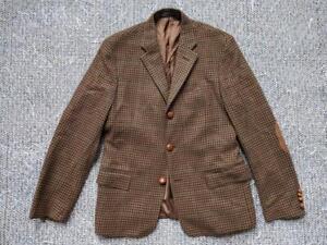 vintage ITALY made POLO ralph lauren ANGORA tweed wool 38R brown jacket blazer