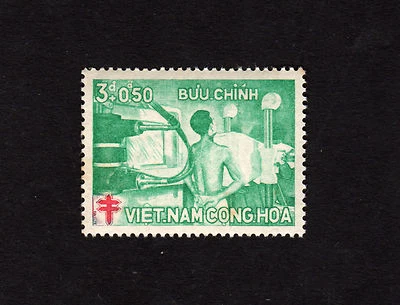 Juego de 1 sello antituberculoso RVN Vietnam del Sur 1960 3,0 d + 0,5 d Foto 1 de 2