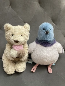 Jellycat Oatus Ice Cream Bear & Strutton Pigeon Duo Set NYC FAO Negro Nuevo - Imagen 1 de 7