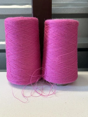 Lot 2 Spool Cone COBWEB SOFT Peru Baby Alpaca Yarn 1lb 4oz 568gr 2010 Hot Pink C - Image 1 of 4
