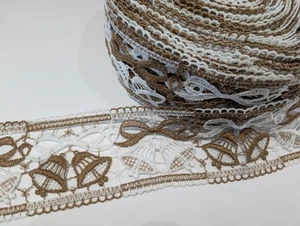 FULL ROLL 23 metres of Guipure/macramé vintage 85mm cotton lace trim - Picture 1 of 4