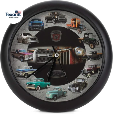 Reloj de pared Mark Feldstein Historia de Ford Trucks Modelo T - F150 Sonido, 8 pulgadas Foto 1 de 4