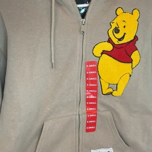 Disney Winnie The Pooh Women's Soft Full Zip Long Sleeve Hoodie Patches Size XS - Picture 1 of 7
