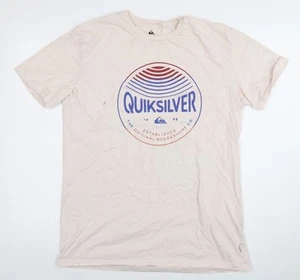 Quiksilver Men's Beige Graphic Print T-Shirt - Large - Picture 1 of 12