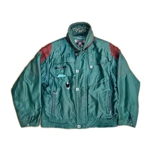 vintage spyder ski snowboard jacket vest rare 2 in 1 90s Green zip coat Sz XXL - Picture 1 of 20