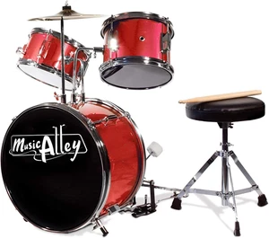 Junior Drum Kit per Bambini Con Pedalino Da Batteria, Tamburo Sgabello E Bastonc - Foto 1 di 12
