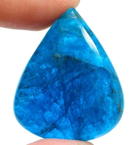 50 Ct 6X25X31 mm Natural Translucent Neon Apatite Pear Cabochon Gemstone HN-151 - Picture 1 of 1
