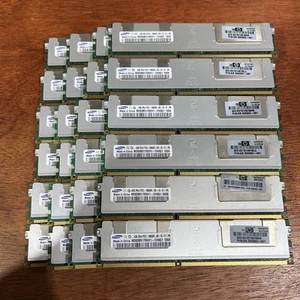 96GB (24x4GB) HP 500203-061 SAMSUNG 4GB 2Rx4 PC3-10600R DDR3 Server RAM - Picture 1 of 3