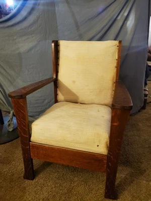 古董使命风格椅子老虎橡木我们可以讨论航运 — 第 1/4 张图片