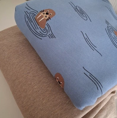 Oeko-Tex Baumwolljsweat  cm /BW Sweat bedruckt Walroß - Bild 1 von 2