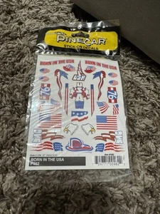 Pine Car Stick-On Decal Born In The USA NEW - Picture 1 of 2