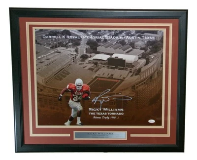 Ricky Williams Autographed 16x20 Photo Framed Texas Longhorns JSA - Image 1 of 3