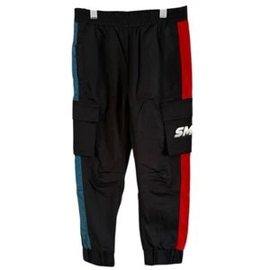 Stella McCartney Black Cargo Pocket Logo Windbreaker Athletic Pants Youth 6Y NWT - Picture 1 of 7
