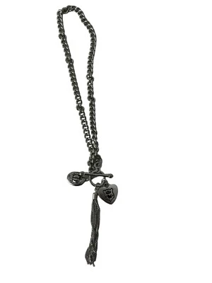 Juicy Couture Toggle Collar Corazón Medallón Borla Tono Astilla Foto 1 de 2