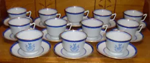 12 Copeland Spode Fine Stone London Cup & Saucer Sets - Y3053 Blue Newburyport - Picture 1 of 10