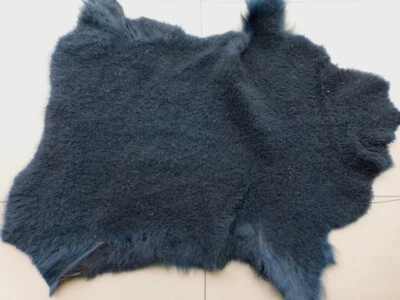 sheepskin lambskin leather hide Karakul Astrakhan Dark Teal tight curly hair - Image 1 of 4