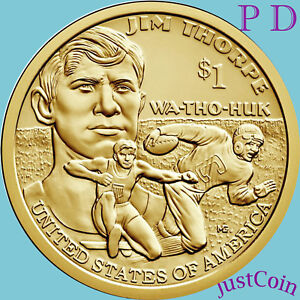 2018 P&D SET NATIVE AMERICAN JIM THORPE UNCIRCULATED TWO DOLLARS SET