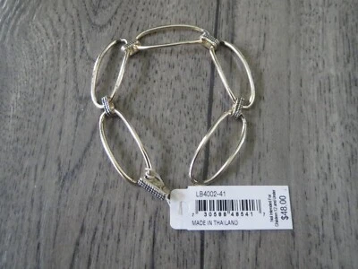 Pulsera Ralph Lauren Tono Plata Ovalado Enlazado Oxidado Conectores, Nueva Con Etiquetas Foto 1 de 2