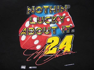 1998 Jeff Gordon #24 Vintage X-Large XL ON A ROLL Nascar BLACK DICE T Shirt NEW - Picture 1 of 5