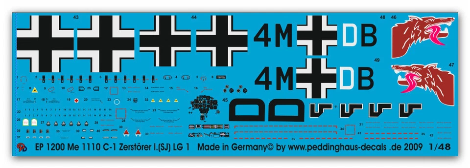 Peddinghaus 1/48 1200 Me 110 C-1 El. ( Sj ) LG 1 Cacciatorpediniere - Immagine 1 di 1