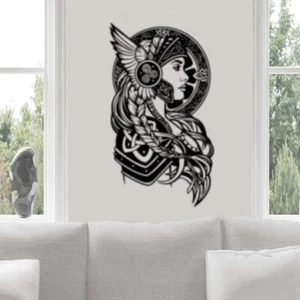 Wikinger Walküre Mädchen Design Wandkunst/Fenster Aufkleber/Aufkleber - Bild 1 von 4