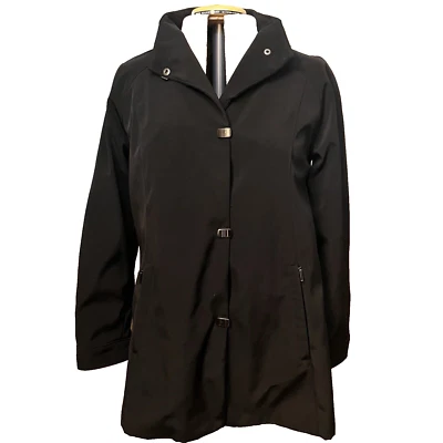 JONES NUEVA YORK.  Chaqueta Abrigo Impermeable Pesado Talla L. Negro.  Forro de algodón AL Foto 1 de 4