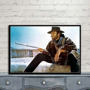 TOILE TABLEAUX WESTERN CLINT EASTWOOD 50X70 CM - Imagen 1 de 4