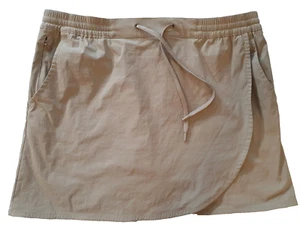 Eddie Bauer Women's Tulip Hem Skort Size Large Beige Elastic Drawstring Waist - Picture 1 of 9