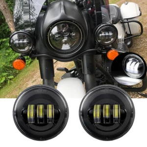 Luz de paso antiniebla LED negra de 4,5" para motocicleta Harley Sportster Softail - Imagen 1 de 12