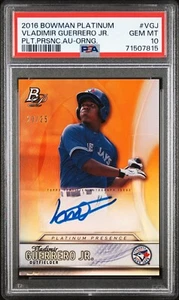 2016 Bowman Platinum Presence Auto Vladimir Guerrero Jr.  #VGJ Orange PSA 10 GEM - Picture 1 of 2