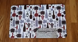 Anti Fatigue Kitchen Floor Mat Rug 18"x30" Wine Bottles GLASS Grapes OPENER! - Picture 1 of 2
