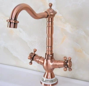 Antik Rot Kupfer Schwenk Auslauf Küche Spültisch Wasserhahn Bad Waschtisch Mischbatterie - Bild 1 von 7
