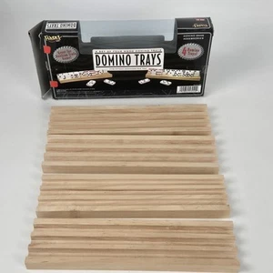 Fundex Domino Trays Set of 4 Solid Wood Game Accessory New - Picture 1 of 8