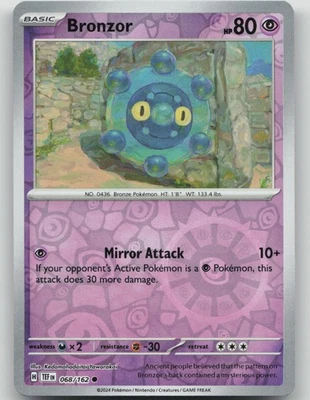 Bronzor - 068/162 Common SV05: Temporal Forces NM Reverse Holo - Image 1 of 2