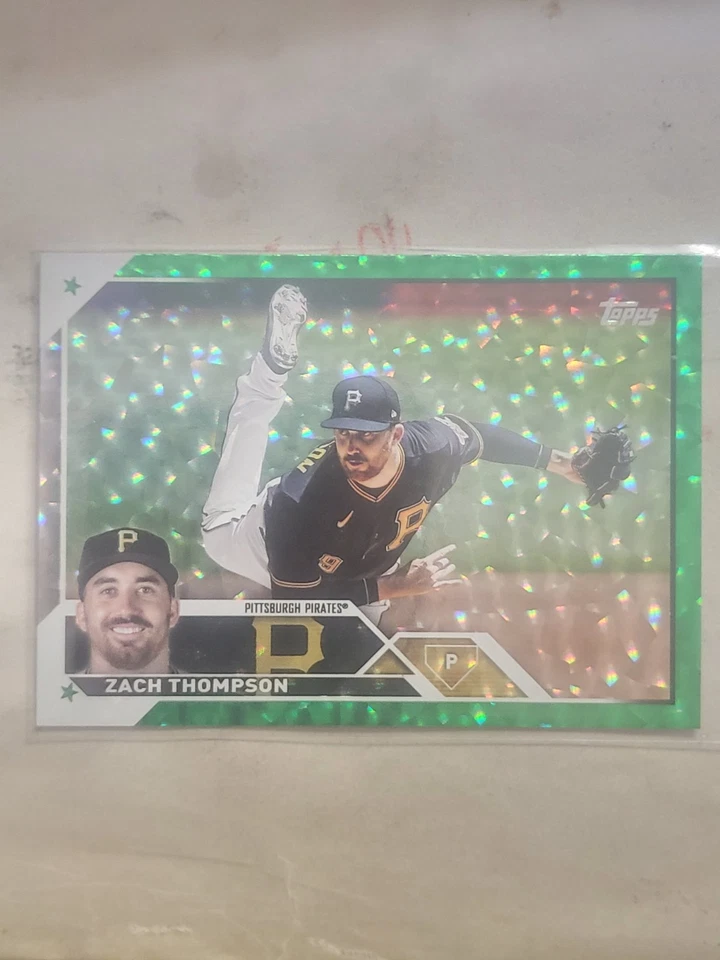 2023 Topps Baseball Green Foil Zach Thompson /499 # 2 Pittsburgh Pirates - Image 1 of 2