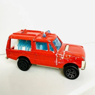 Camión Range Rover 4x4 Majorette #246 Diecast 1/60 Red Rescue Team de colección de los años 80 Foto 1 de 4