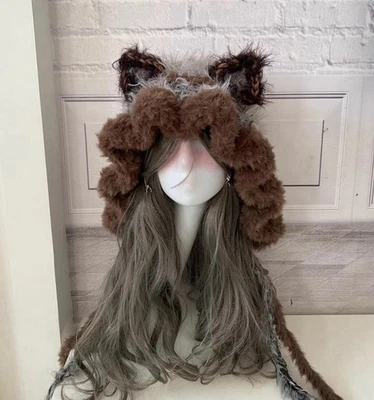 Sombrero de piel sintética de punto Foto 1 de 3