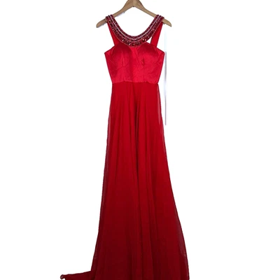 Sherri Hill Ball Gown Red Size 2 Rhinestone Detailing Prom Soloist Pageant Gala - Image 1 of 4