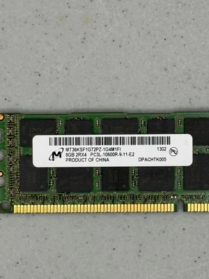 Lot of 4 Micron 8GB 2RX4 PC3L-10600R Server RAM MT36KSF1G72PZ-1G4M1F 32GB (AMX) - Image 1 of 3