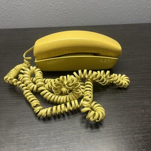 Yellow Touch Tone Trimline Telephone 1980s Western Electric - TESTED!  WORKS! - Picture 1 of 11