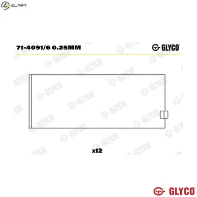 CONNECTING ROD BEARING 71-4091/6 0.25mm +0.25mm FOR F3AE0681E/F3AE0681D 10.3L - Image 1 of 4