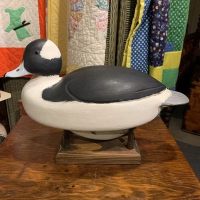 Vintage William “Sonny” Schnoor Bufflehead Drake Duck Decoy Decoy Mag Featured - Image 1 of 4