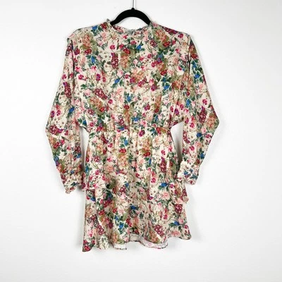 Vestido para mujer Zara manga larga con volantes estampado floral talla XS NUEVO CON ETIQUETAS Foto 1 de 4