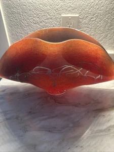 Schöne, atemberaubende Mayauel Ward rote Muschel Vase - Bild 1 von 13