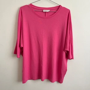 Masai Pink Stretch T-Shirt Jersey Batwing Boxy Top - Women's Size Medium - Picture 1 of 7