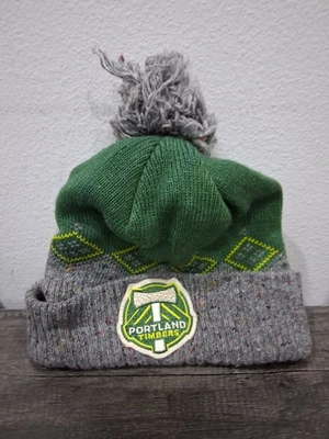 Adidas Portland Timbers Knit Hat Soccer MLS Winter Hat With Pom Pom - Image 1 of 4