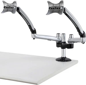 Cotytech Dual Apple Desk Mount Spring Arm Clamp Base - Silver (DM-GS2A-C) - Picture 1 of 14