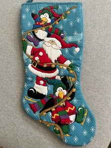 Medias de Navidad Acolchadas Papá Noel y Pingüinos Patinaje sobre Hielo de Colección con Campanas - Imagen 1 de 4